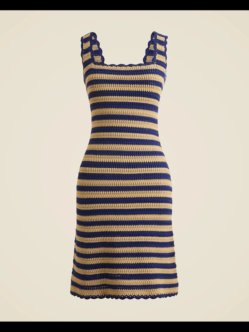 NWT J Crew Striped Knit Dress - Navy and Cream w/ Salloped edges